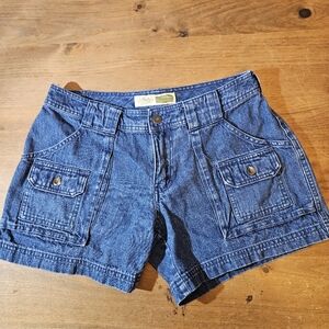 Cabela's Denim 7 Pocket Hiker Jean Cargo Shorts Size 6